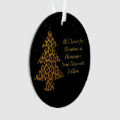 Chique Kerstmis Luipaard Boom Ontwerp Ornament (voorkant)