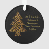 Chique Kerstmis Luipaard Boom Ontwerp Ornament (achterkant)