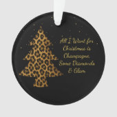 Chique Kerstmis Luipaard Boom Ontwerp Ornament (voorkant)