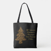 Chique Kerstmis Luipaard Boom Ontwerp Tote Bag (Achterkant)