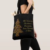 Chique Kerstmis Luipaard Boom Ontwerp Tote Bag (Dichtbij)