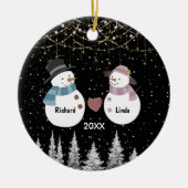 Chique Kerstmis verjaardag verloofd echtpaar Keramisch Ornament (Voorkant)