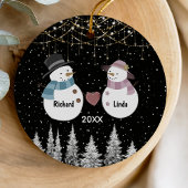 Chique Kerstmis verjaardag verloofd echtpaar Keramisch Ornament