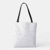 Chique Kerstmis Vrolijk Alles Goud en Wit Tote Bag (Achterkant)