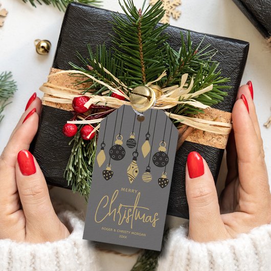 Chique kerstversiering cadeaulabel