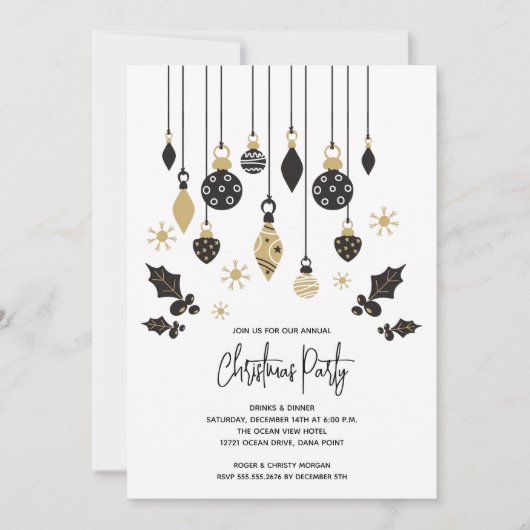 Chique kerstversiering kaart (Voorkant)