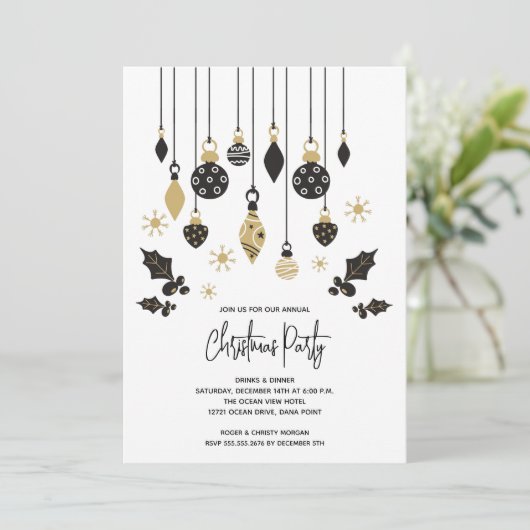 Chique kerstversiering kaart (Staand voorkant)