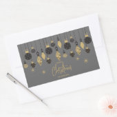 Chique kerstversiering op grijs rechthoekige sticker (Envelop)