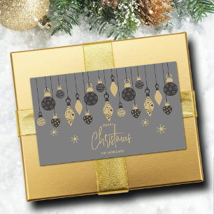 Chique kerstversiering op grijs rechthoekige sticker