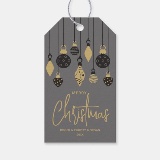 Chique kerstversieringen  cadeaulabel (Voorkant)