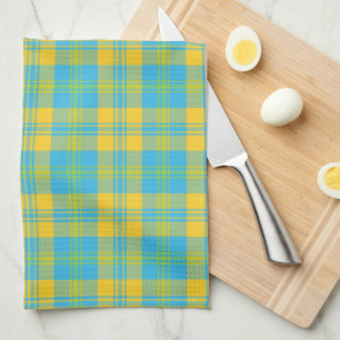 Chique Keukenhanddoek: Blauwe, Gele, Groene Gestre Theedoek