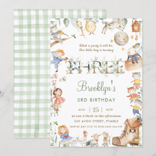 Chique kinderkamer rijm groen 3e verjaardag neutra kaart