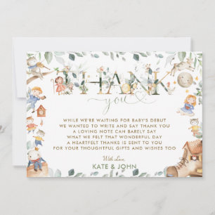 Chique kinderkamer rijm groen Baby shower jongen m Bedankkaart