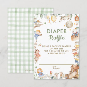 Chique kinderkamer rijm groen luier Raffle Kaart
