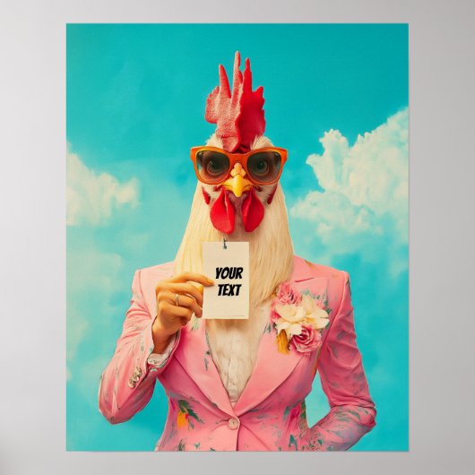 Chique Kip in Roze Pak Poster (Voorkant)