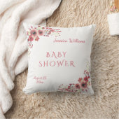 Chique Klasse Rood Bloemschilderwerk Babyshower Kussen (Deken)