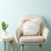 Chique Klasse Rood Bloemschilderwerk Babyshower Kussen (Stoel)