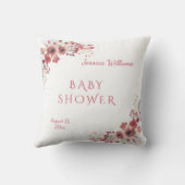 Chique Klasse Rood Bloemschilderwerk Babyshower Kussen (Achterkant)