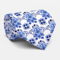 Chique Klassiek Nederlands Delfts Blauw Bloemmotie