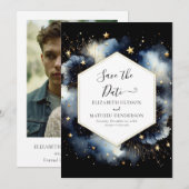 Chique Klassieke Hemelse Bruiloft Save The Date (Voorkant / Achterkant)