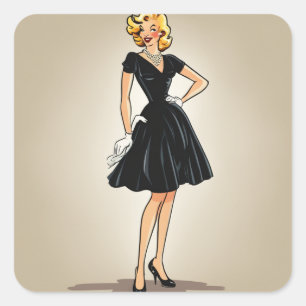 Chique kleine zwarte jurk - LBD Mode sticker