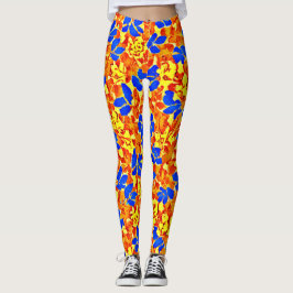 Chique kleur burst foliage patroon leggings