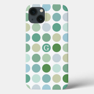 Chique kleurrijk groen stippenpatroon monogram Case-Mate iPhone case