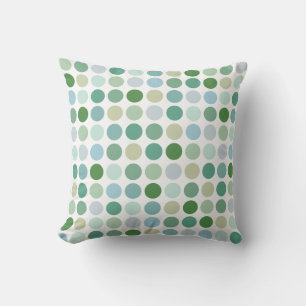 Chique kleurrijk groen stippenpatroon monogram kussen