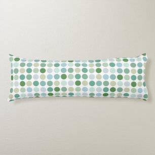 Chique kleurrijk groen stippenpatroon monogram lichaamskussen