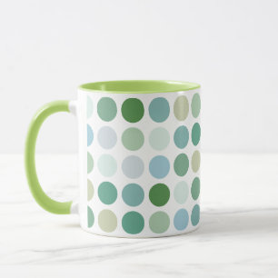 Chique kleurrijk groen stippenpatroon monogram mok