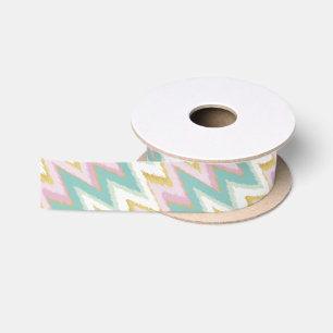 Chique kleurrijk meisjesachtig ikat tribal chevron satijnen lint