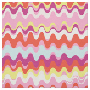 Chique kleurrijk roze oranje abstract golfpatroon stof