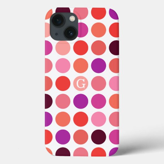 Chique kleurrijk stippenpatroon monogram Case-Mate iPhone case (Achterkant)