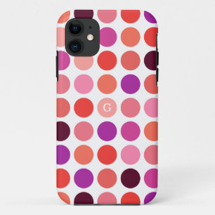 Chique kleurrijk stippenpatroon monogram Case-Mate iPhone case