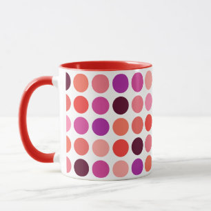 Chique kleurrijk stippenpatroon monogram mok