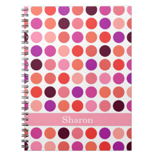 Chique kleurrijk stippenpatroon monogram notitieboek