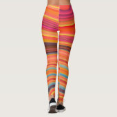 Chique Kleurrijke Abstract roze & Geel Leggings (Achterkant)