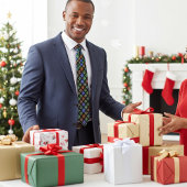 Chique kleurrijke Abstracte Poinsettia bloemen, va Stropdas