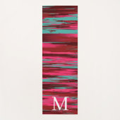Chique Kleurrijke Abstracte Rode & Roze Monogram Yogamat (Voorkant)