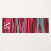 Chique Kleurrijke Abstracte Rode & Roze Monogram Yogamat (Voorkant (horizontaal))