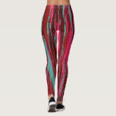 Chique Kleurrijke Abstracte Rood & Roze Leggings (Achterkant)