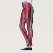 Chique Kleurrijke Abstracte Rood & Roze Leggings (Links)