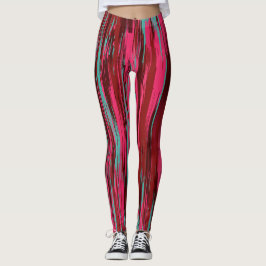 Chique Kleurrijke Abstracte Rood & Roze Leggings