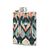 Chique kleurrijke Abstracte strepen monogram Heupfles (Links)