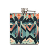 Chique kleurrijke Abstracte strepen monogram Heupfles (Achterkant)