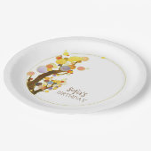 Chique kleurrijke bomen verjaardagsfeestje papieren bordje (Gekanteld)