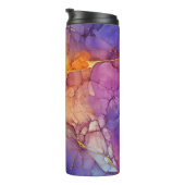 Chique kleurrijke faux goud glitter marmering mono thermosbeker (Geroteerd rechts)