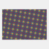 Chique Kleurrijke Geometrische Cross Rectangle Pat Inpakpapier Vel (Voorkant 3)
