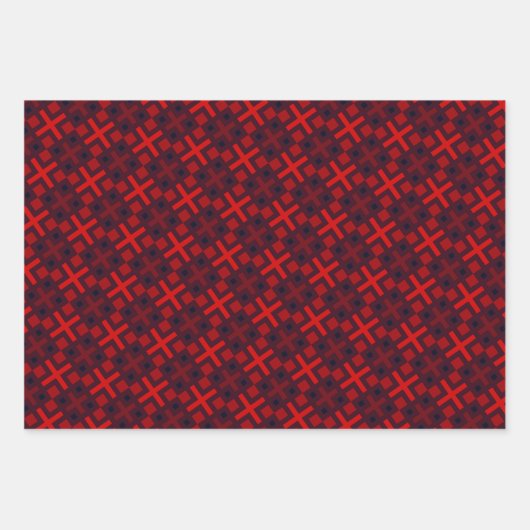 Chique Kleurrijke Geometrische Cross Rectangle Pat Inpakpapier Vel (Voorkant)