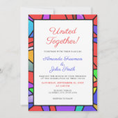 Chique kleurrijke Glas in lood bruiloft Kaart (Voorkant)